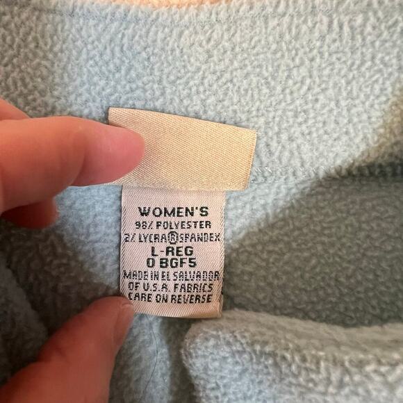 Vintage L.L. Bean Polartec Fleece Cardigan Light Blue Size Large VGUC - Picture 8 of 10